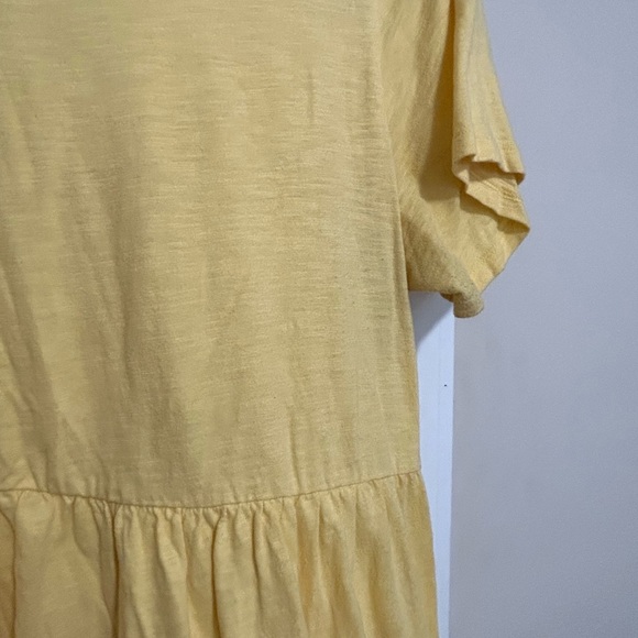 Yellow Short Sleeve Dress Baby Doll Medium Tall - Picture 5 of 7